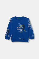 Dětská mikina United Colors of Benetton modrá barva, vzorovaná, 3QHCG10KX