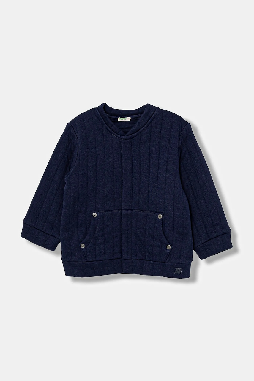 Dětská mikina United Colors of Benetton tmavomodrá barva, hladká, 3JOEA501O