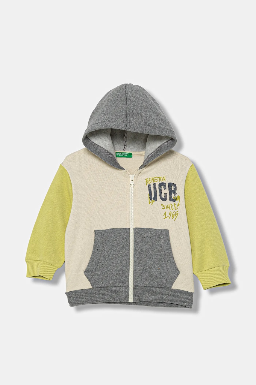 Dětská mikina United Colors of Benetton více barev, s kapucí, s potiskem, 3EB5G5043