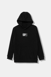 Dětská mikina Vans BY BLOCKED BOX PO HOODIE černá barva, s kapucí, s aplikací, VN000RBDBLK1