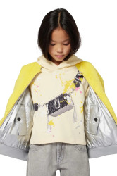 Dětská oboustranná bunda Marc Jacobs stříbrná barva, W60583
