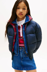 Dětská oboustranná bunda Tommy Hilfiger černá barva, KG0KG08764