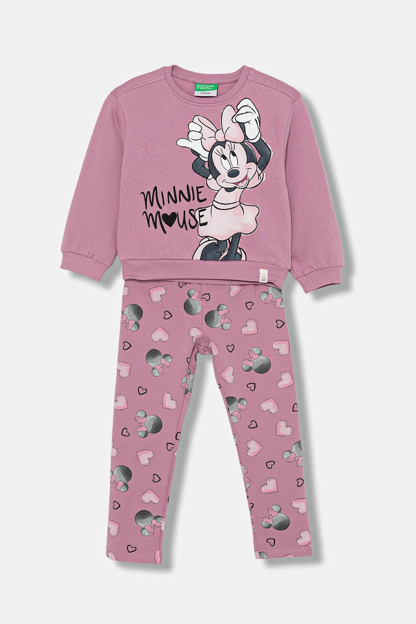 Dětská souprava United Colors of Benetton 2-pack fialová barva, 3LEJGK00T