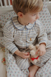 Dětské bavlněné pyžamo Konges Sløjd PIO SET GOTS béžová barva, s aplikací, KS104401