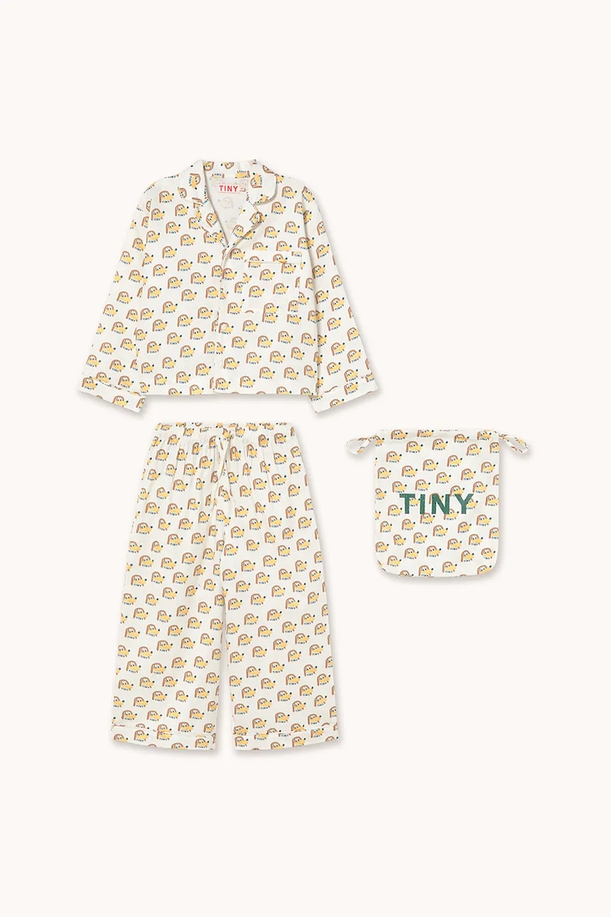 Dětské bavlněné pyžamo Tinycottons DOGS SET bílá barva, AW25-348