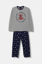 Dětské bavlněné pyžamo United Colors of Benetton šedá barva, 30960P09I