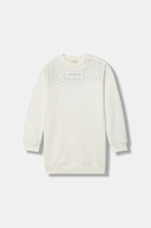 Dětské bavlněné šaty Guess béžová barva, J5BK07 KAV34