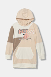 Dětské bavlněné šaty Guess béžová barva, mini, J5YK05 KA6R4