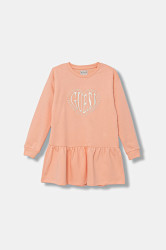 Dětské bavlněné šaty Guess oranžová barva, mini, K5YK11 KAD74