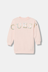 Dětské bavlněné šaty Guess růžová barva, mini, K5BK10 KAD74