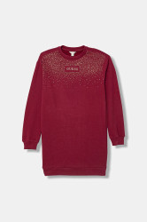 Dětské bavlněné šaty Guess vínová barva, J5BK07 KAV34