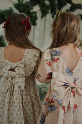 Dětské bavlněné šaty Konges Sløjd CIANNA LS BOW DRESS GOTS béžová barva, mini, KS104262