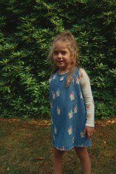 Dětské bavlněné šaty Konges Sløjd MAGOT DRESS GOTS modrá barva, mini, KS105175