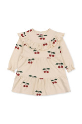 Dětské bavlněné šaty Konges Sløjd MALLI GLITTER DRESS GOTS béžová barva, mini, přiléhavé, KS103893