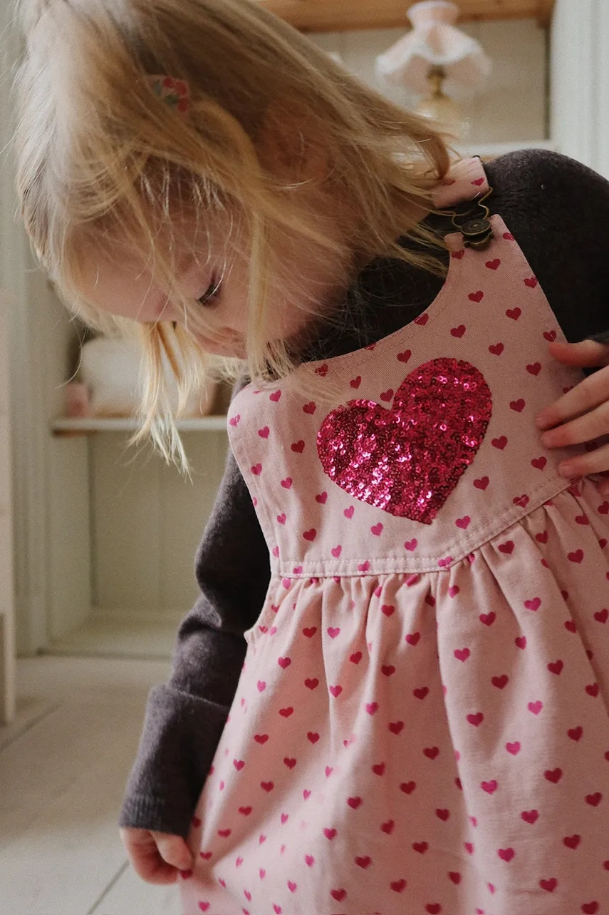 Dětské bavlněné šaty Konges Sløjd NOLA SEQUIN SPENCER DRESS GOTS růžová barva, mini, KS103949