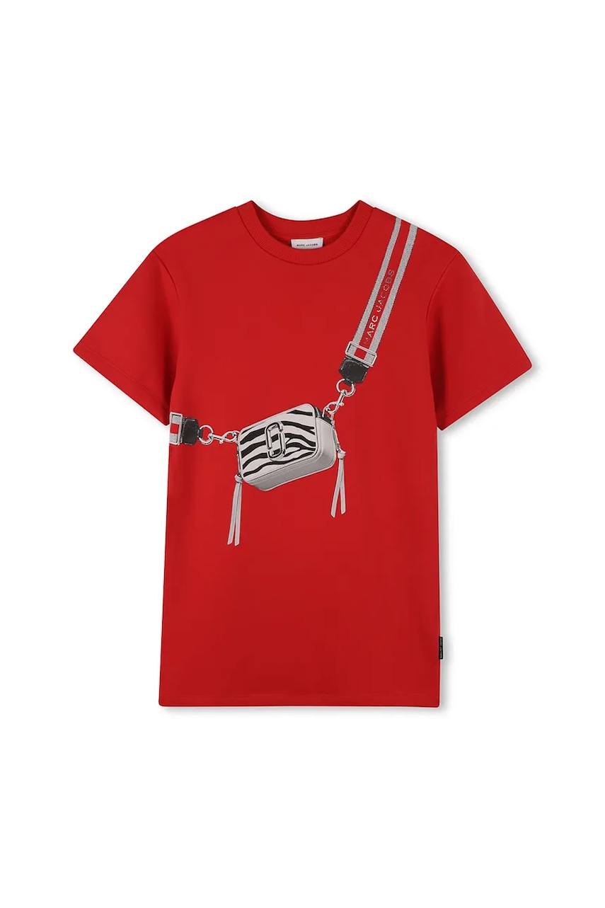 Dětské bavlněné šaty Marc Jacobs červená barva, mini, oversize, W60604