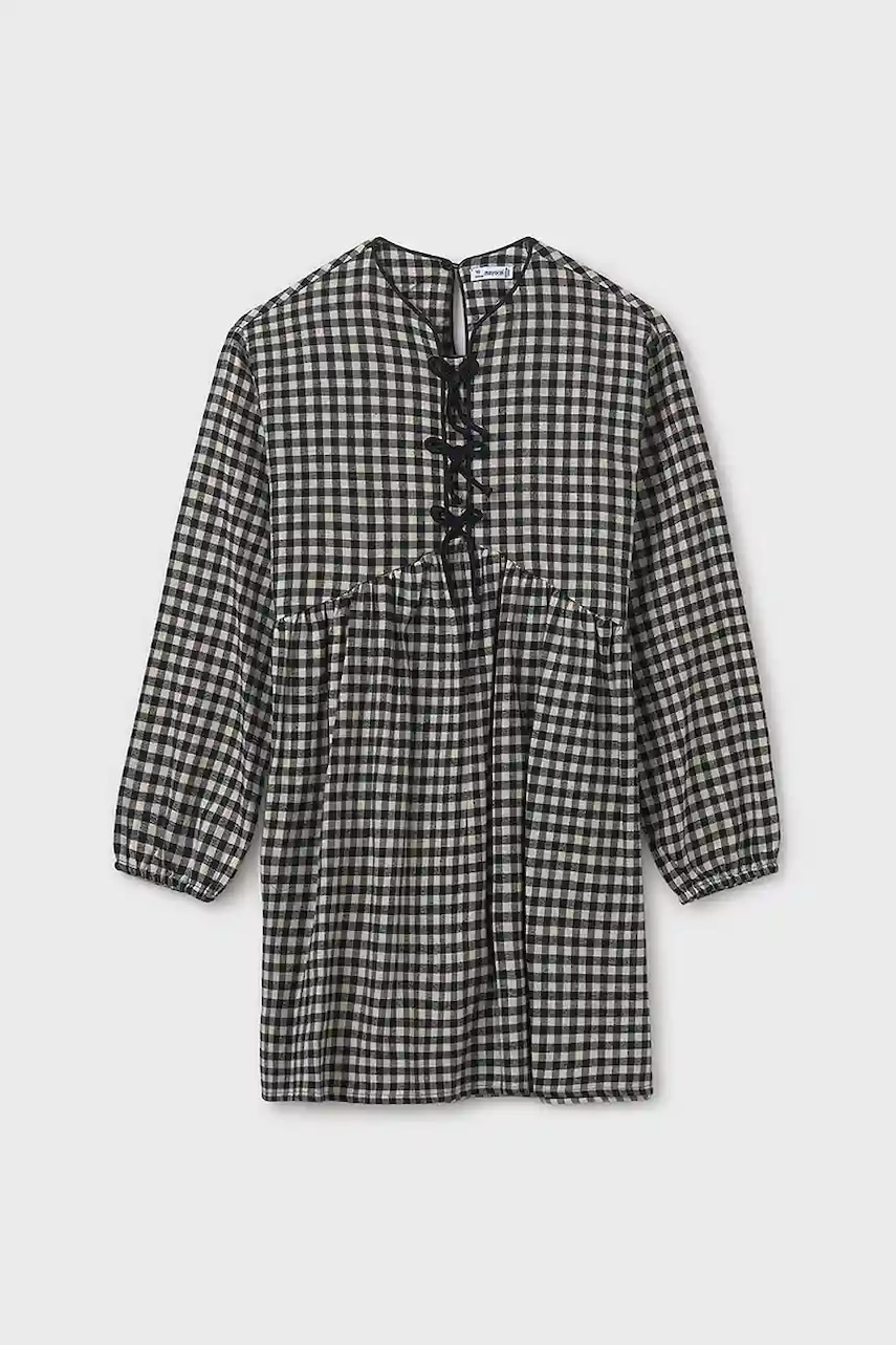 Dětské bavlněné šaty Mayoral šedá barva, mini, 7916