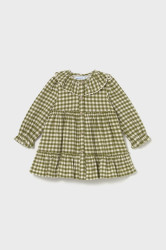Dětské bavlněné šaty Mayoral zelená barva, mini, 2910