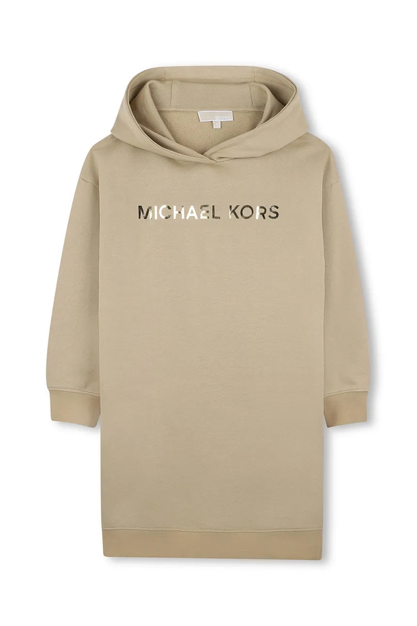 Dětské bavlněné šaty Michael Kors béžová barva, mini, oversize, R30479