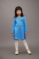 Dětské bavlněné šaty Mini Rodini Dog modrá barva, mini, 11000314