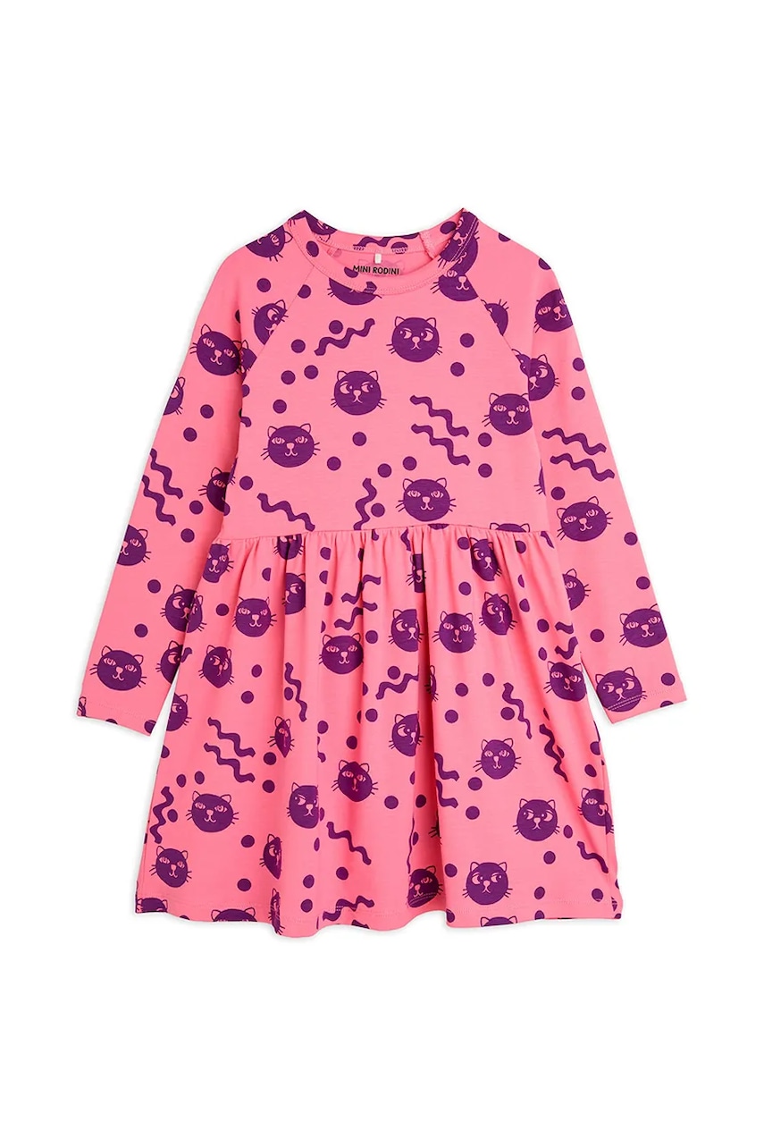 Dětské bavlněné šaty Mini Rodini Squiggly cats