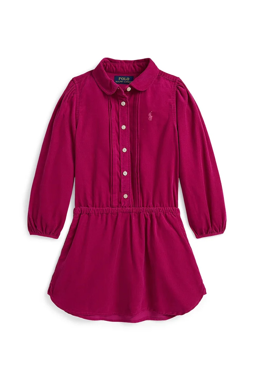 Dětské bavlněné šaty Polo Ralph Lauren růžová barva, mini, 312978257001