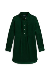 Dětské bavlněné šaty Polo Ralph Lauren zelená barva, mini, 313A98220001