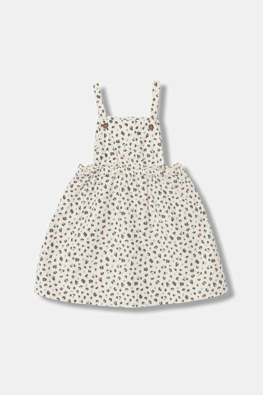 Dětské bavlněné šaty United Colors of Benetton béžová barva, midi, 4JBTGT00O