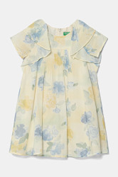 Dětské bavlněné šaty United Colors of Benetton béžová barva, mini, 4HYUGV02B