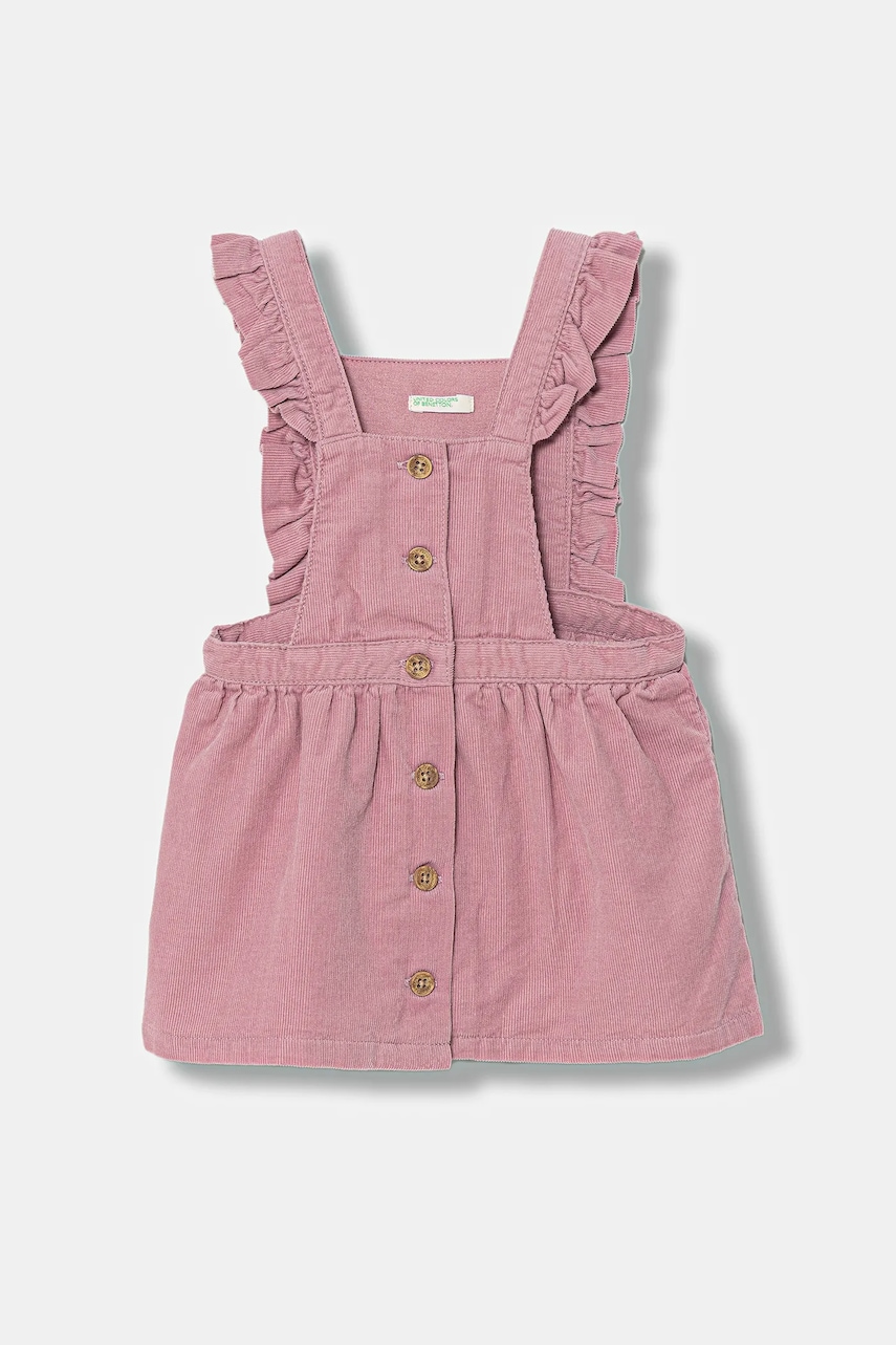 Dětské bavlněné šaty United Colors of Benetton růžová barva, mini, 4O5GAT01K