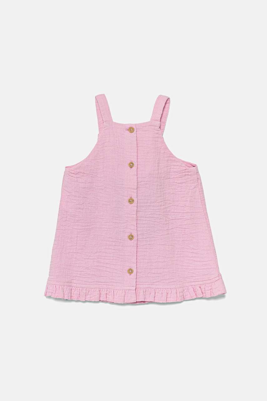 Dětské bavlněné šaty United Colors of Benetton růžová barva, mini, 4PZQAV00Q