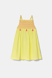 Dětské bavlněné šaty United Colors of Benetton žlutá barva, mini, 4M6BGV02G