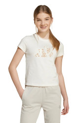 Dětské bavlněné tričko adidas béžová barva, KC5450