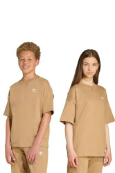 Dětské bavlněné tričko adidas Originals béžová barva, JX2760