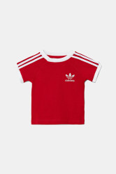 Dětské bavlněné tričko adidas Originals červená barva, s aplikací, JY0146