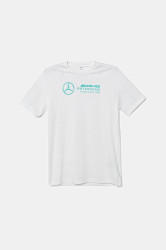 Dětské bavlněné tričko adidas Performance MERCEDES bílá barva, s potiskem, JZ0900