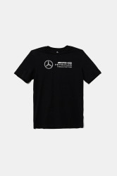 Dětské bavlněné tričko adidas Performance MERCEDES černá barva, s potiskem, JZ0901