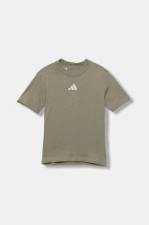 Dětské bavlněné tričko adidas zelená barva, JW3492