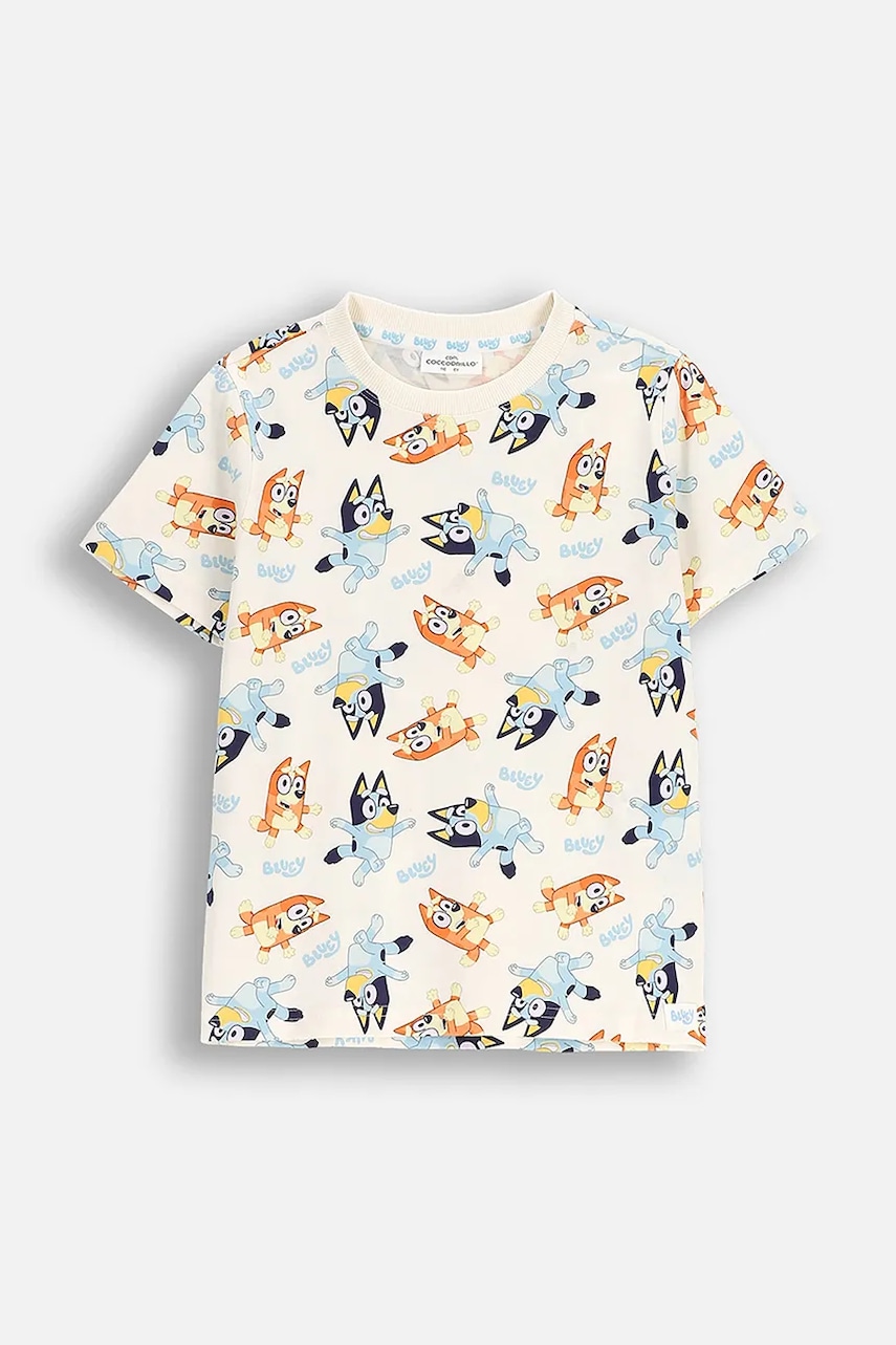 Dětské bavlněné tričko Coccodrillo béžová barva, LICENCE BOY