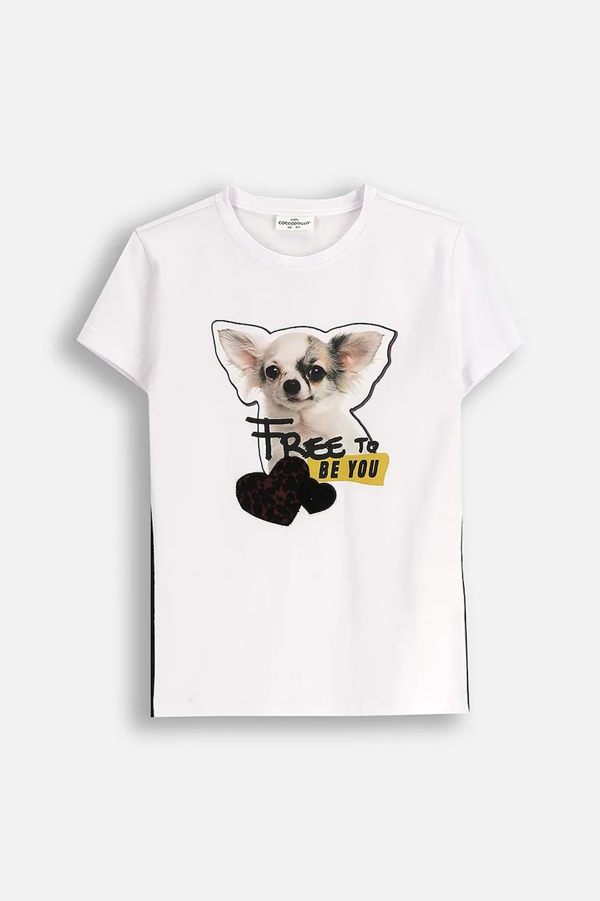 Dětské bavlněné tričko Coccodrillo bílá barva, CRAFT PUNK GIRL JUNIOR