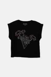 Dětské bavlněné tričko Guess černá barva, J5GI32 K8HM4