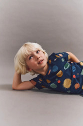 Dětské bavlněné tričko Liewood Apia Printed Shortsleeve T-shirt tmavomodrá barva, LW20355