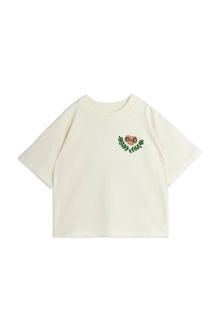 Dětské bavlněné tričko Mini Rodini E.T. bílá barva, s aplikací, 25820102