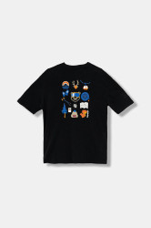 Dětské bavlněné tričko Napapijri S-ADIGE černá barva, s potiskem, NP0A88ZWF0X1