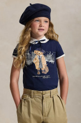 Dětské bavlněné tričko Polo Ralph Lauren tmavomodrá barva, 312979033001