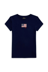 Dětské bavlněné tričko Polo Ralph Lauren tmavomodrá barva, 313971138002