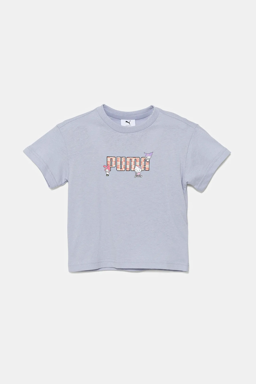 Dětské bavlněné tričko Puma HELLO KITTY & FRIENDS Relaxed Graphic Tee modrá barva, 630062