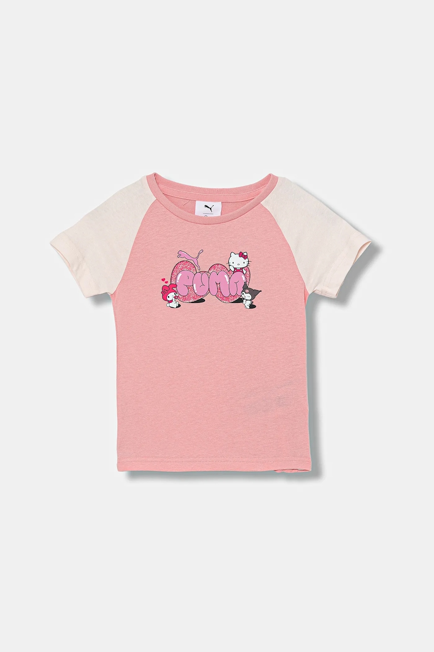 Dětské bavlněné tričko Puma PUMA X HELLO KITTY & FRIENDS Slim Tee růžová barva, 632391