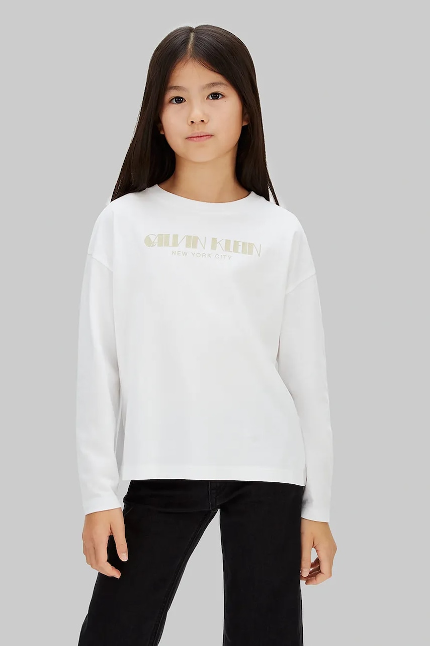 Dětské bavlněné tričko s dlouhým rukávem Calvin Klein Jeans