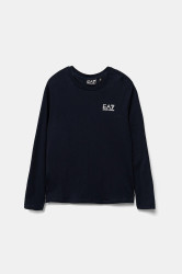 Dětské bavlněné tričko s dlouhým rukávem EA7 Emporio Armani